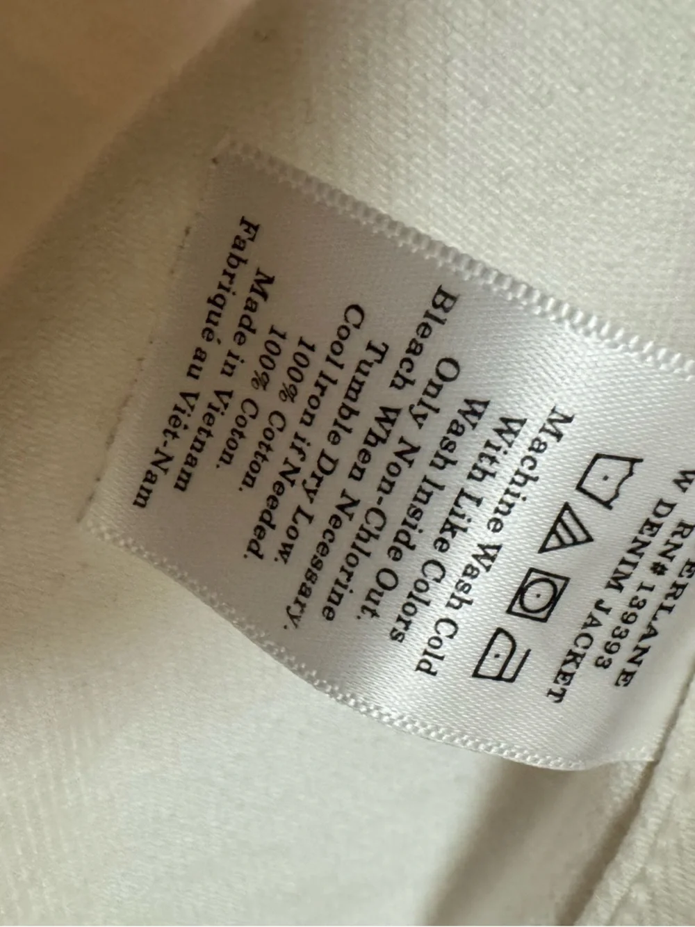 Everlane Off White Denim Jean Jacket Size M - Picture 4 of 8